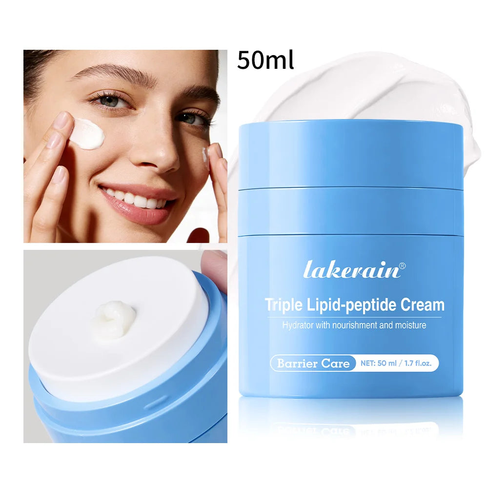 Triple Lipid Peptide Cream Long Lasting Hydration Moisturizer For Dry Normal Sensitive Skin Brighten Skin Care Non-Comedogenic Oasis Select