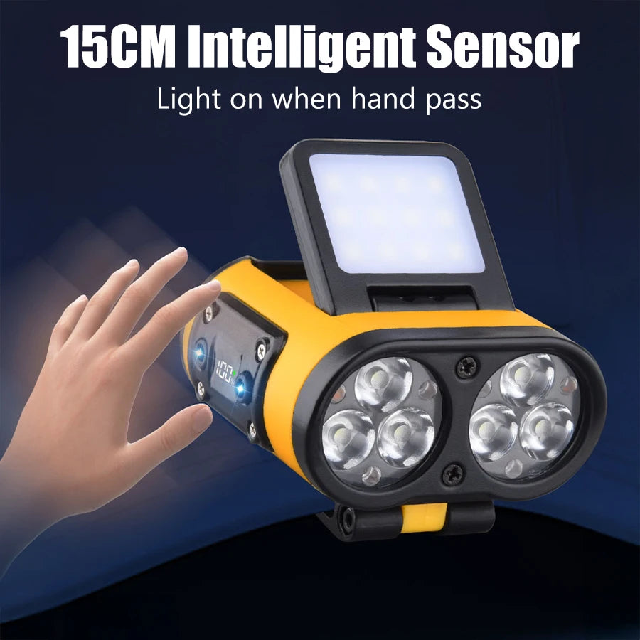 Sensor COB LED Headlamp Cap Clip Light USB Rechargeable Head Flashlight Built-in Battery Headlight Led Head for Fishing Camping Oasis Select