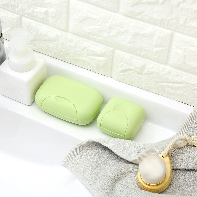 Portable Travel Soap Box Container Bathroom Acc Home Plastic Soap-Boxes with Cover Small/big Sizes Candy Color Soaps Dish Holder Oasis Select