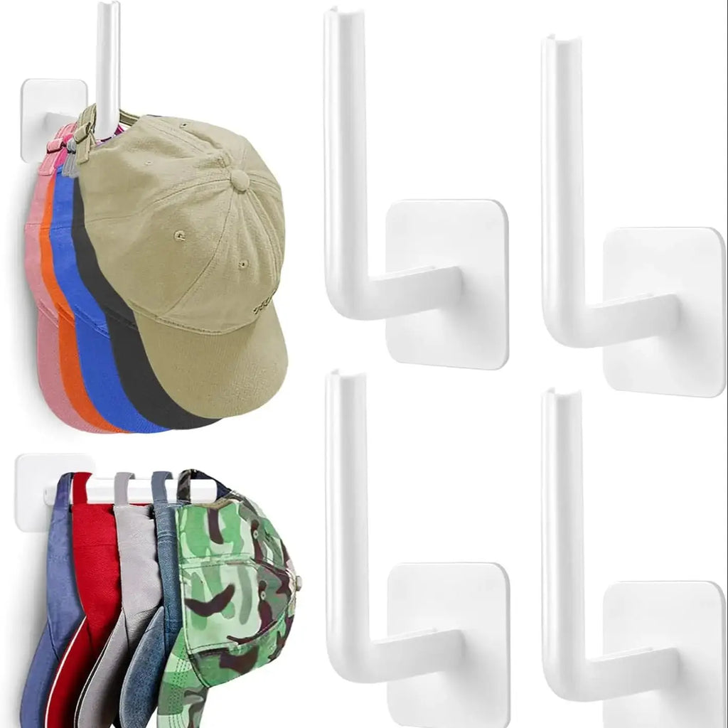 L-Shape Adjustable Punch-Free Hook for Hats, Coats & Towels
