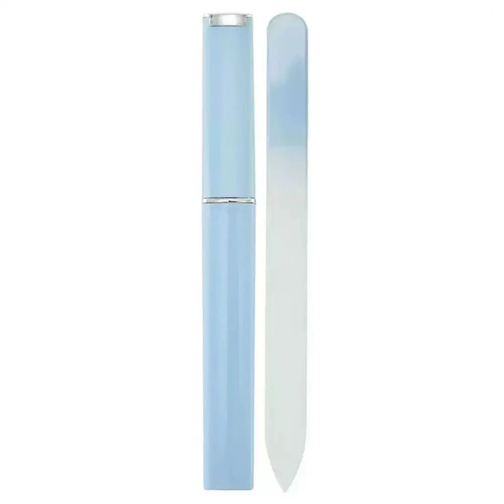 Glass Nail File Double-Sided Crystal Nail File with Case Glass Nail File Oasis Select blue