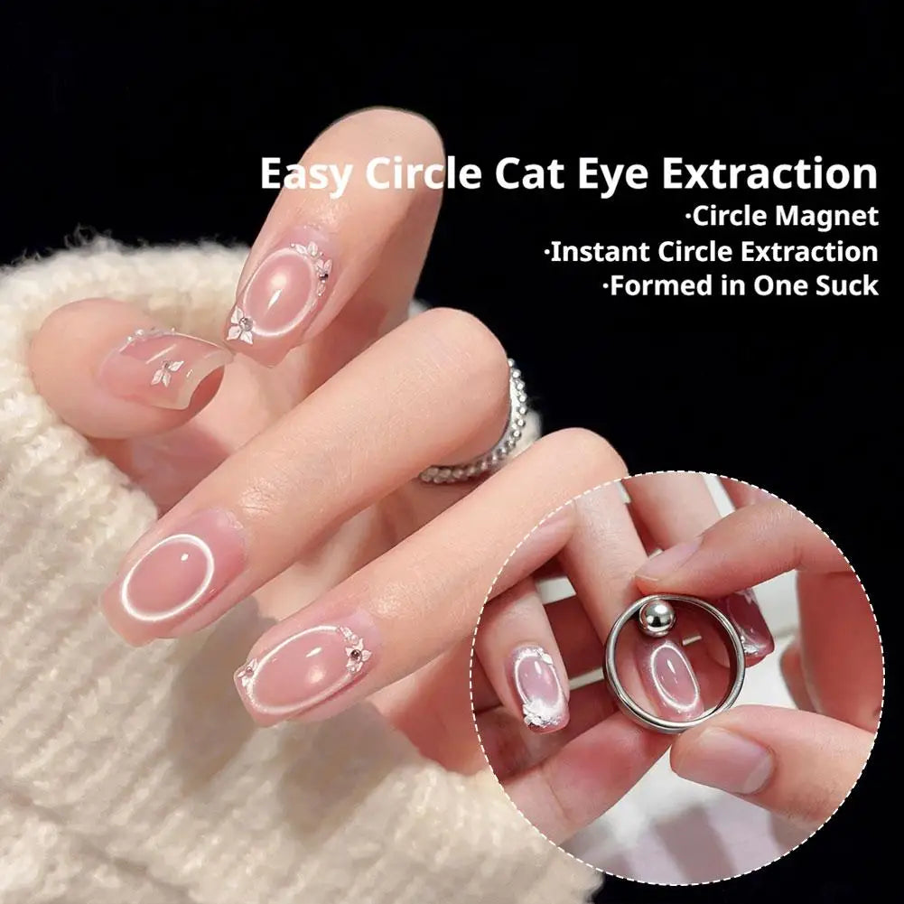 Cat Eye Nail Ring Magnet Hollow Vacuum Suction Hole Design Universal Magnetic Gel Nail Polish DIY Manicure Auxiliary Tool Oasis Select