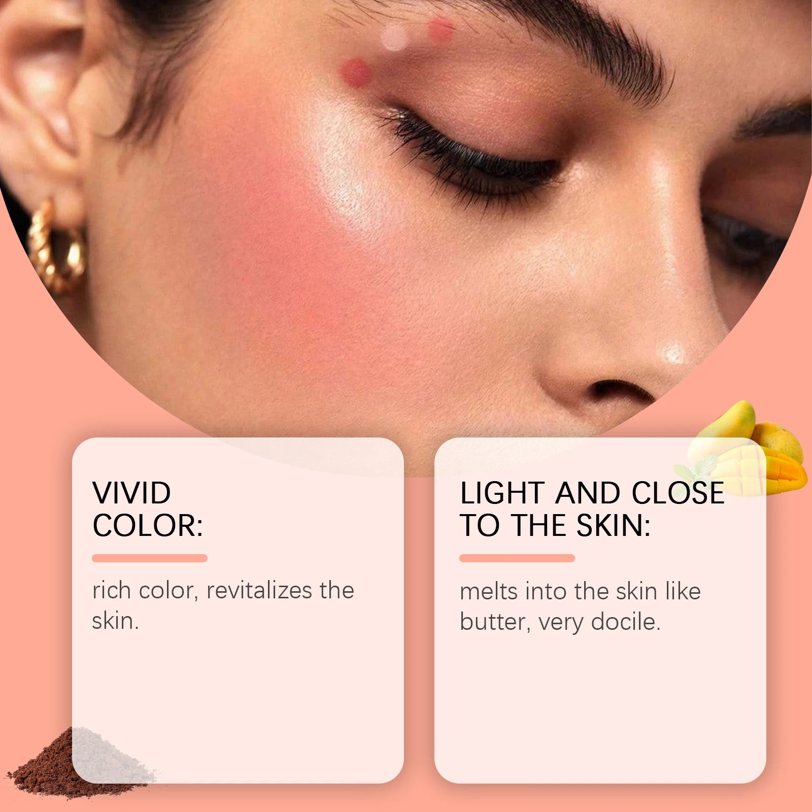 Butter Moisturizing Blush Long Lasting Natural Cream Blendable Cheek Color Professional Makeup Powder Pink Cream Face for Daily Oasis Select