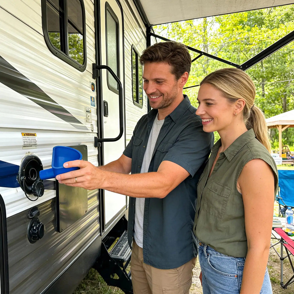 Funnel for Water Fill RV Wide Mouth Portable Filler RV Water Tank Fill Funnel for Trailer Van Motorhome Travel Camping Road Trip Oasis Select
