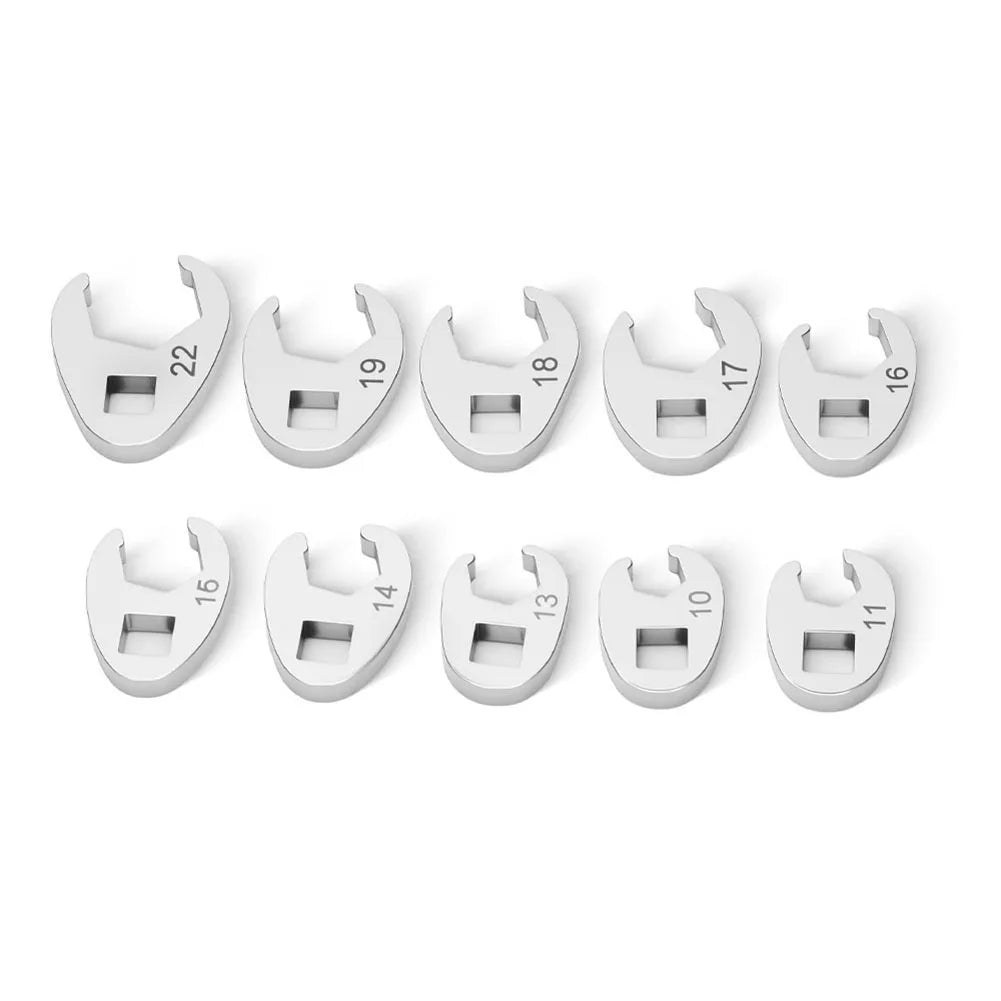 10-Pc 3/8" Drive Crowfoot Wrench Set 10–22mm Open End Spanner Crowfoot Wrench Set Oasis Select
