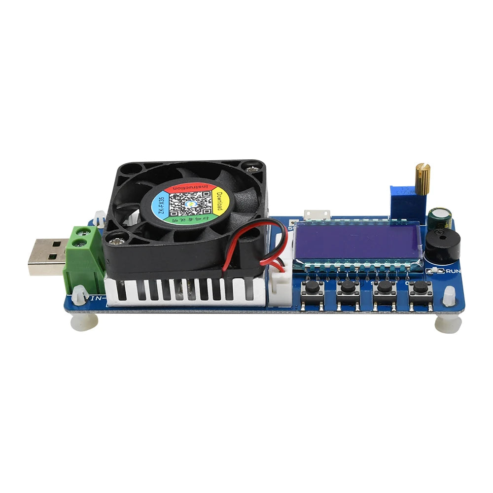 35W USB Battery Capacity Tester Electronic Load Current Voltage Power Tester Current Adjustable with Screen Display Protection Oasis Select