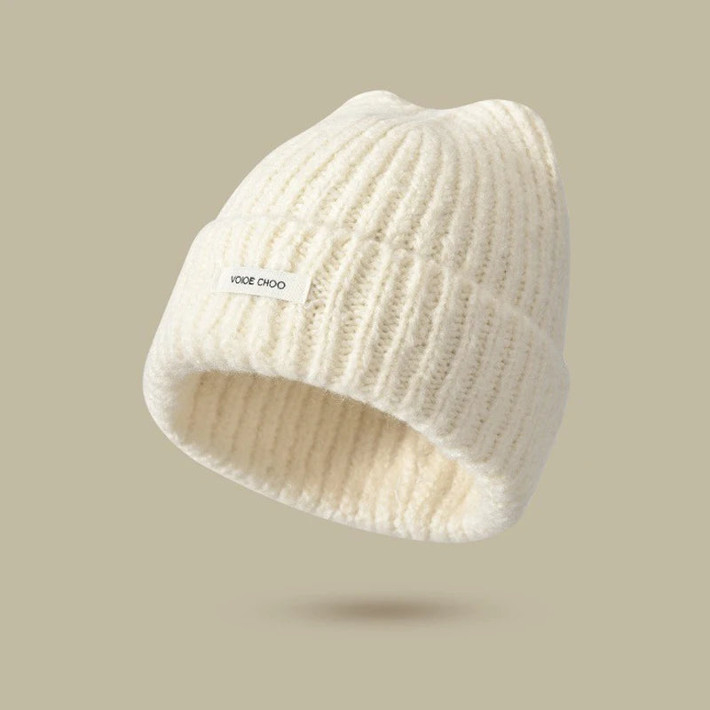 Cat Ear Knitted Beanie – Korean Style Winter Hat for Women