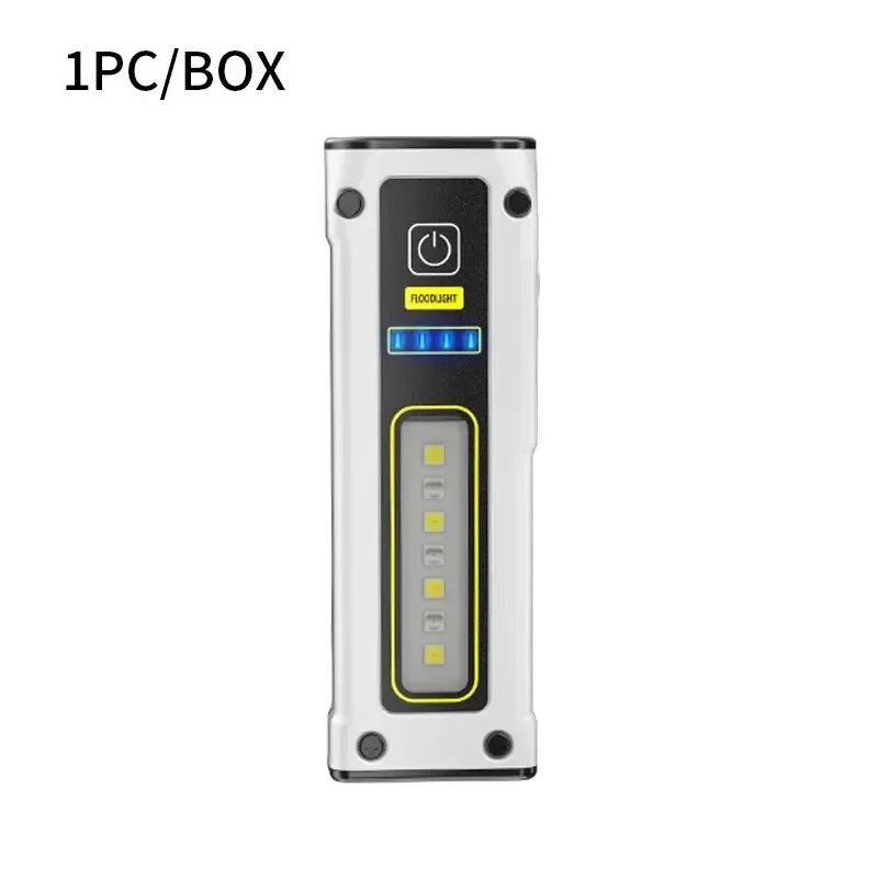 NEW Design Super Bright LED Source Work Lamp with Magnet Alarm SOS Key Chain Power Bank Waterproof Emergency Flashlight Oasis Select STD01 White