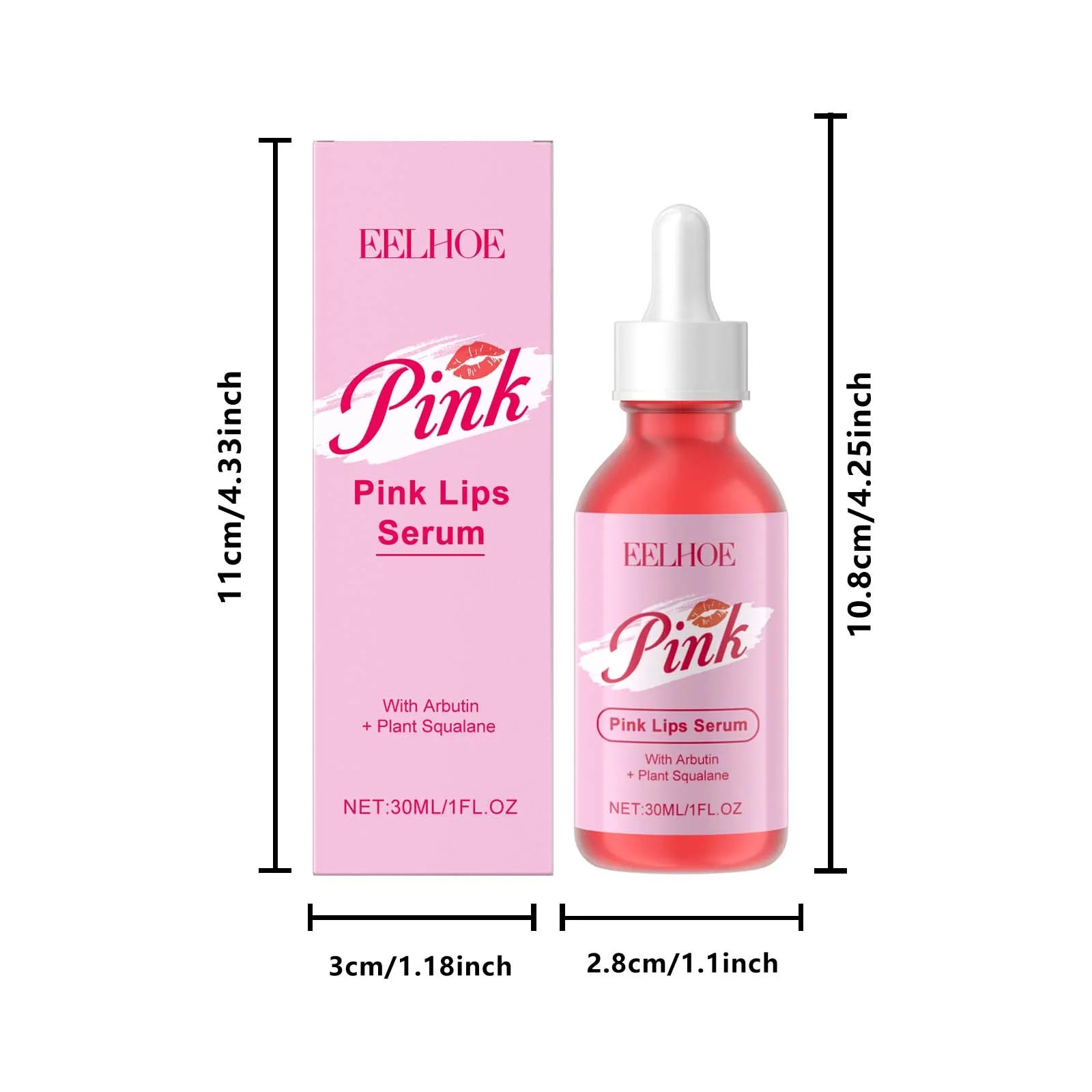 Eelhoe Pink Lip Serum – Plumping, Brightening & Moisturizing Lip Brightening Serum Oasis Select