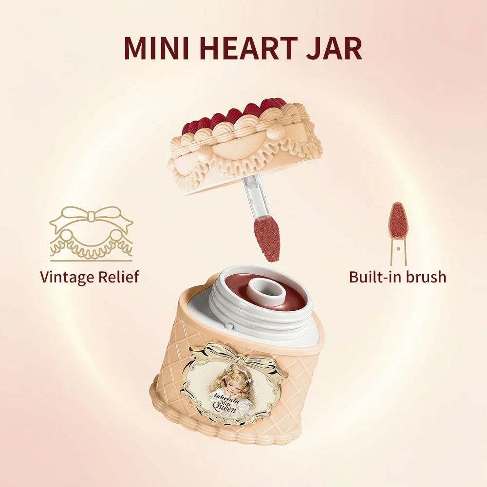 Flower Strawberry Cupid Cake Velvet Matte Lip Mud Long Lasting Waterproof Non-Stick Cup Lip Gloss Cosmetics for Women Oasis Select