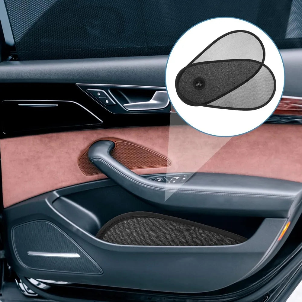 Breathable Mesh Car Window Shade for Baby Adjustable Rotatable Sun Blocker Driver Side Suction Cups Glare UV Protection Oasis Select