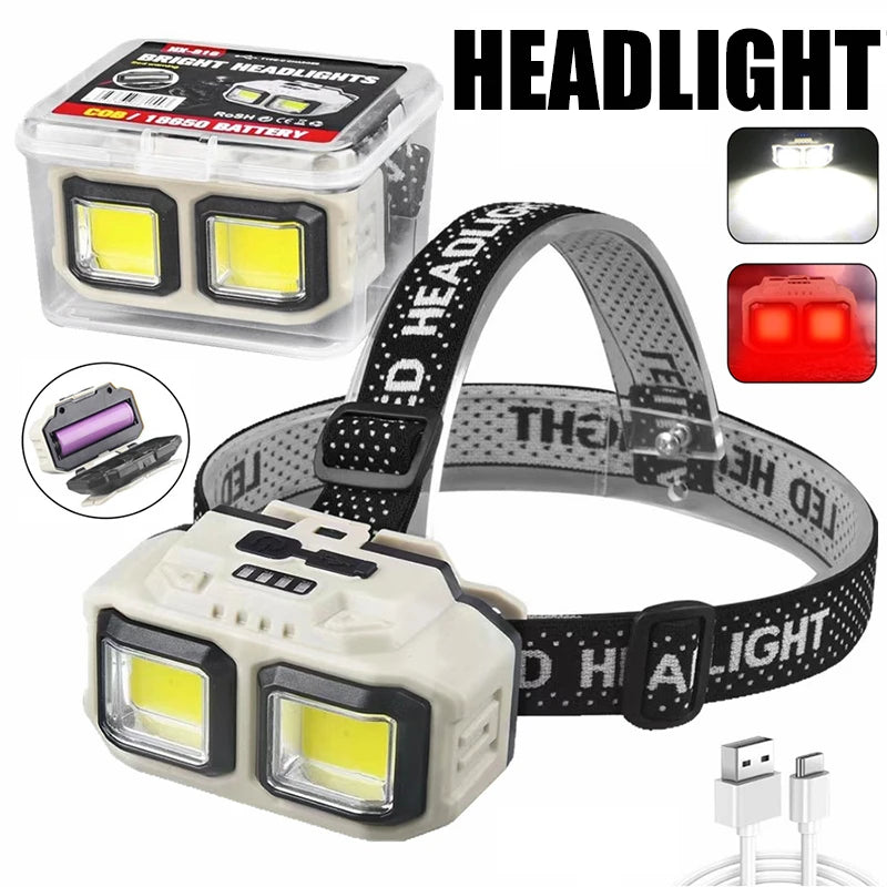 KDULIT LED Headlamp 4 Modes Sensor Type-C Rechargeable IPX4