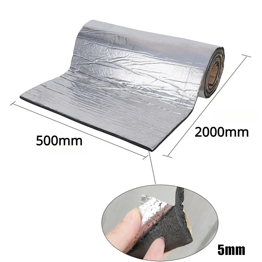 5/10MM Sound Deadener Heat Insulation Mat Car Van Sound Proofing Deadening Insulation Car Hood Insulation Silent Door Wall Oasis Select 500x2000x5mm