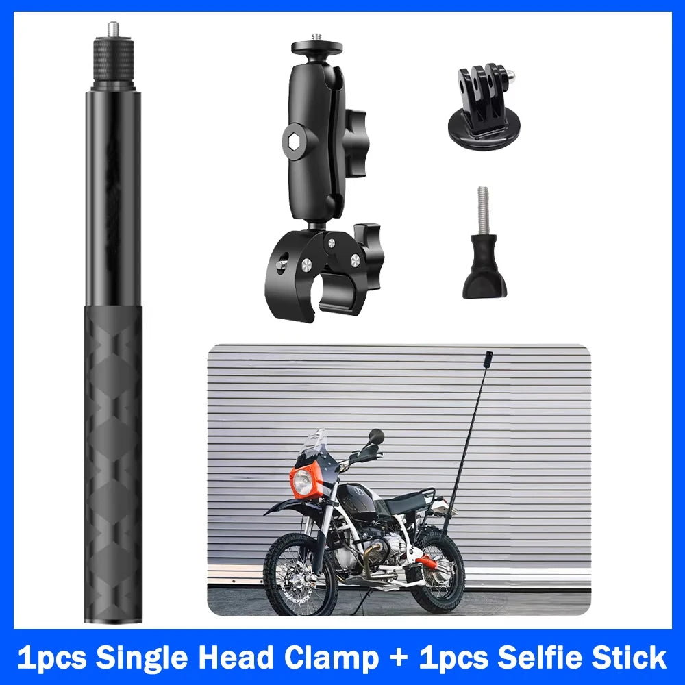 Insta360 X2 X3 X4 X5 Motorcycle Bike Mount Selfie Stick Kit