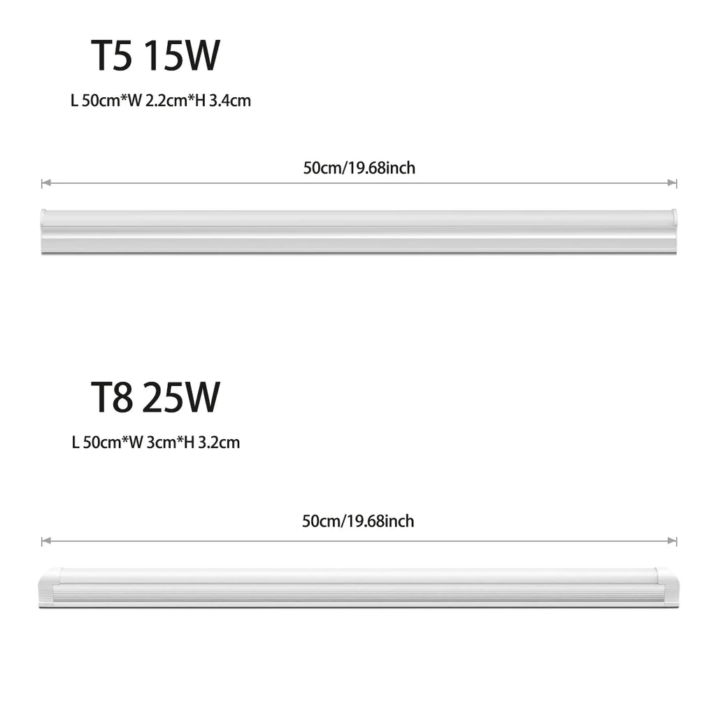 1-6pcs Led Bar Lights T5 15W/T8 25W Tube 50CM High Lumen Fluorescent Lamp For Shops, Hotels, Exhibition Halls Lighting 110V 220V Oasis Select