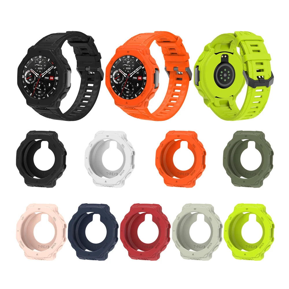 Silicone Watch Band & Case for Huami Amazfit T-Rex 3 Smartwatch Band & Case Oasis Select