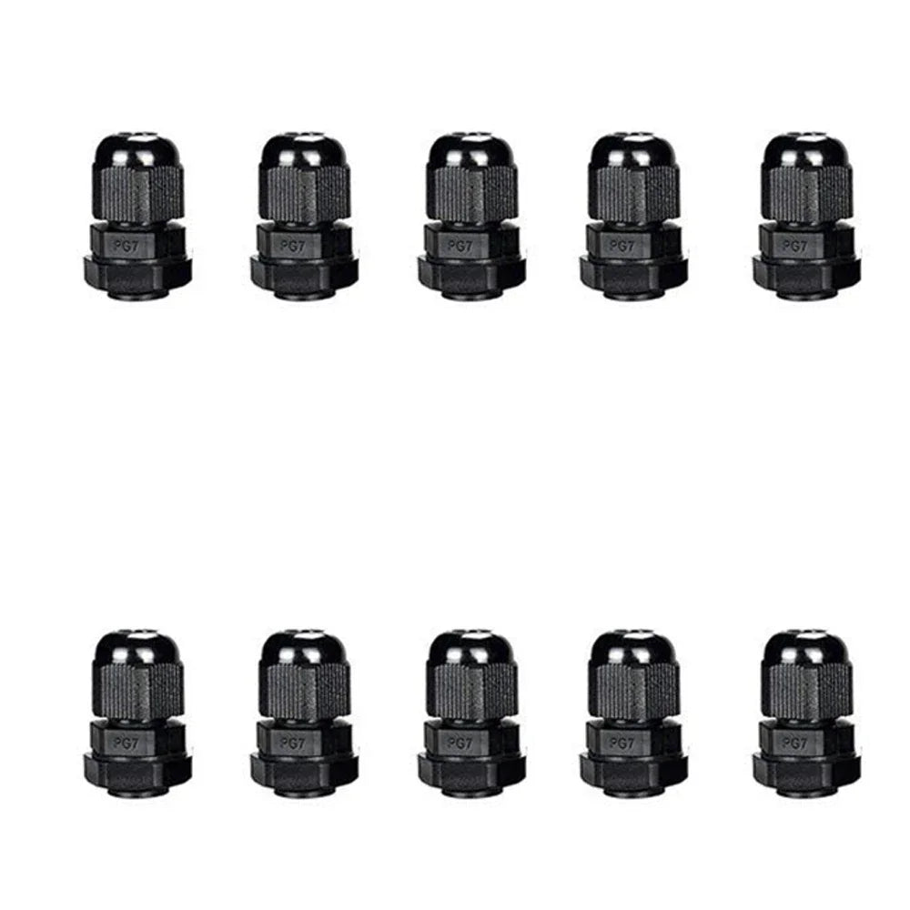 10 Pieces Nylon Cable Gland Kit, Waterproof Ip68 Cable Gland Joints Adjustable Locknut, Pg7 Pg9 Pg11 Pg13.5 Pg16 Oasis Select PG7