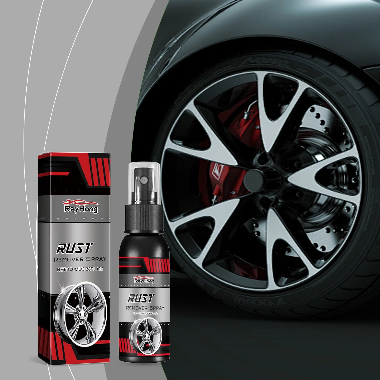 Automobile Wheel Hub Rust Remover Repair Metal Wheel Polishing Parts Maintenance Cleaner Rapid Derusting Prevent Corrosion Spay Oasis Select 100ml boxed