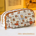 1 Piece Cute Capybara Pencil Case for Student Cartoon Anime Cat Paw Creative Pencil Bag High Capacity Stationery Storage Bag Oasis Select Only Pen Bag