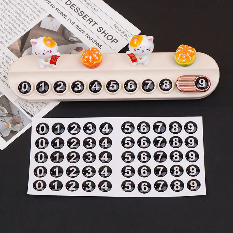 Multifunctional Car Temporary Stop Sign Cartoon Bunny Phone Number Temporary Parking Card Prompt License Plate Decoration Oasis Select