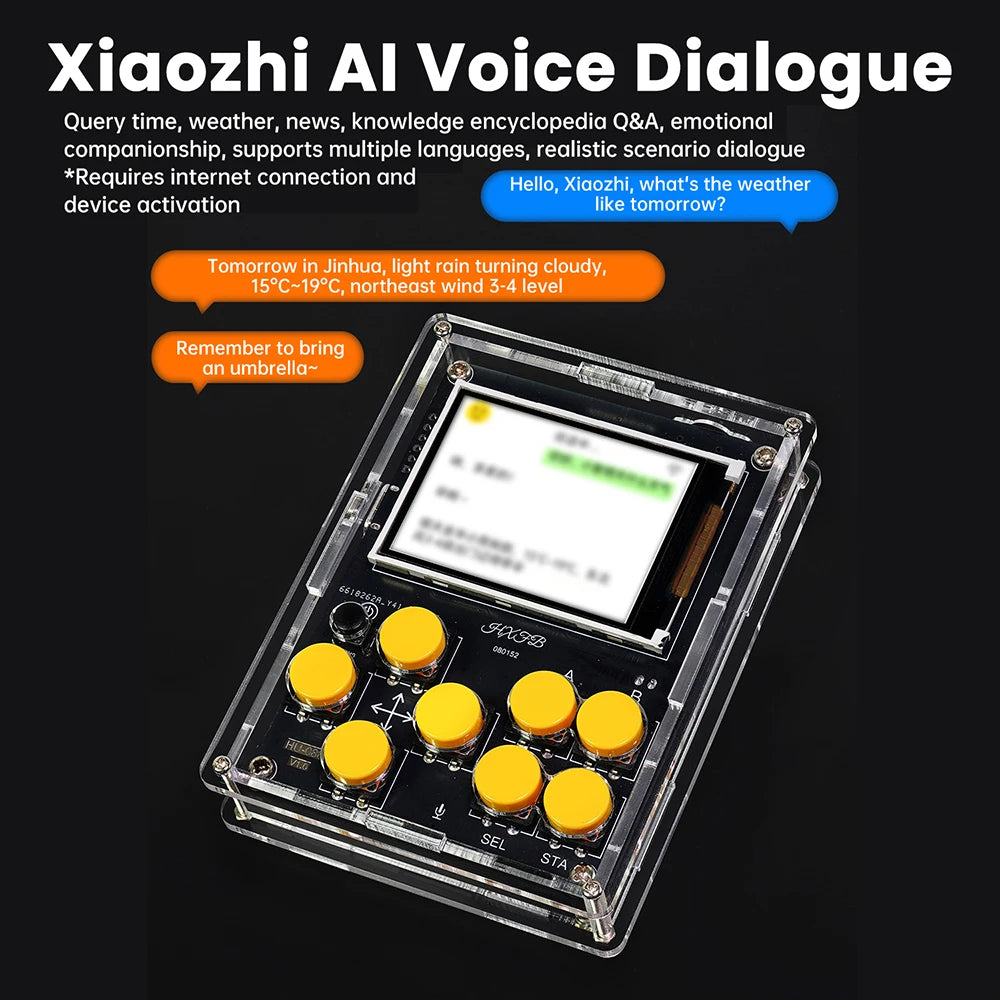 Game Console Electronic DIY kit Handheld Device Weather Display and Clock XiaoZhi AI Robot Soldering Practice Game Console kit Oasis Select