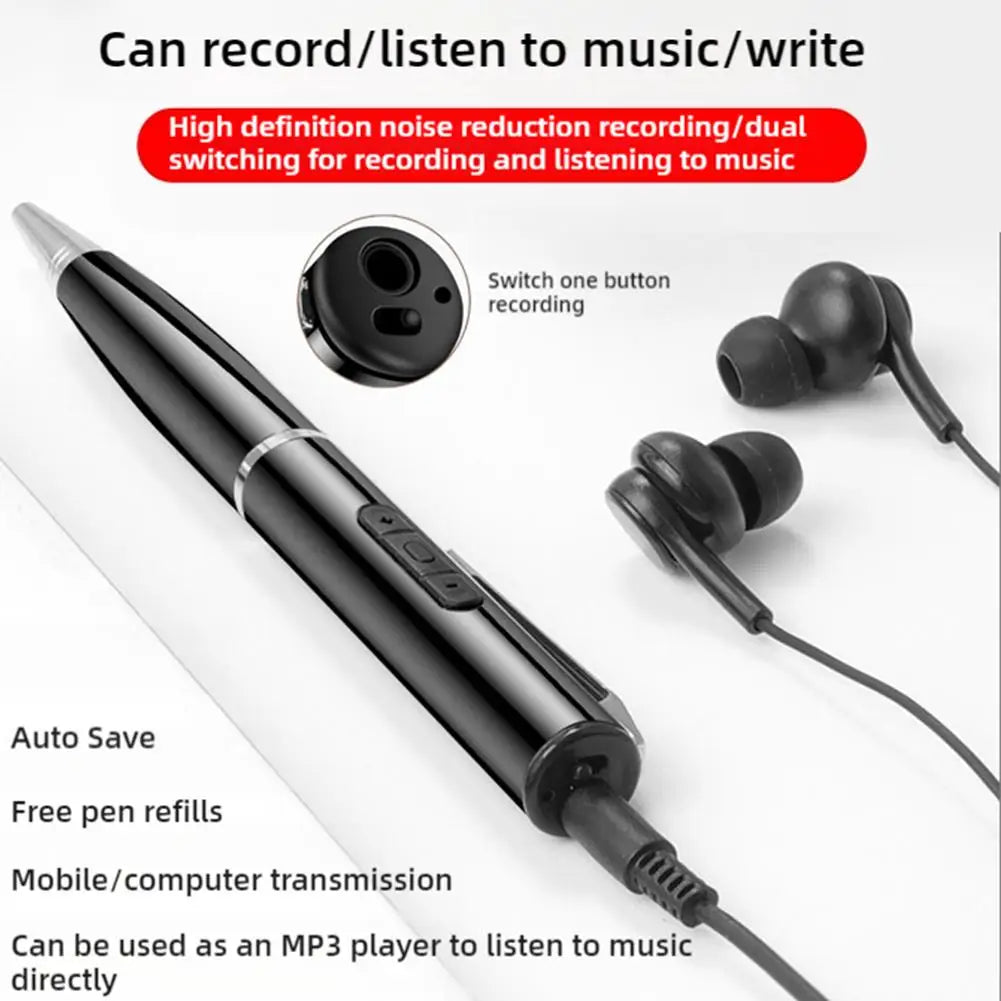 Digital Activated Pen 360 Sound Audio Activated Dictaphone Recording Device Voice Controlled Audio Recorder Pen for Meetings Oasis Select