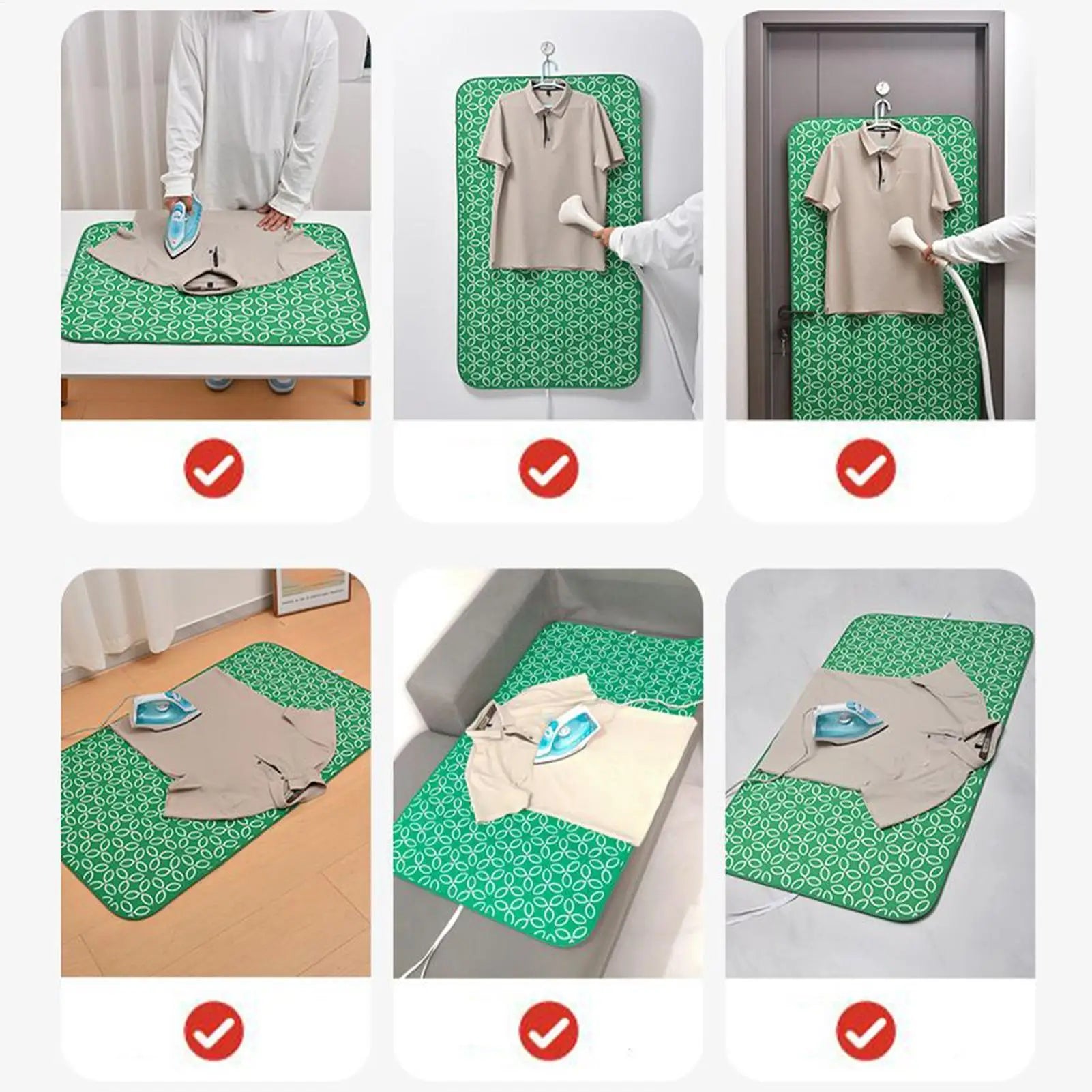 Portable Ironing Mat Heat Resistant Thickened Waterproof Non-slip Hanging Laying Soft Ironing Mat Protection Heat Insulation Oasis Select
