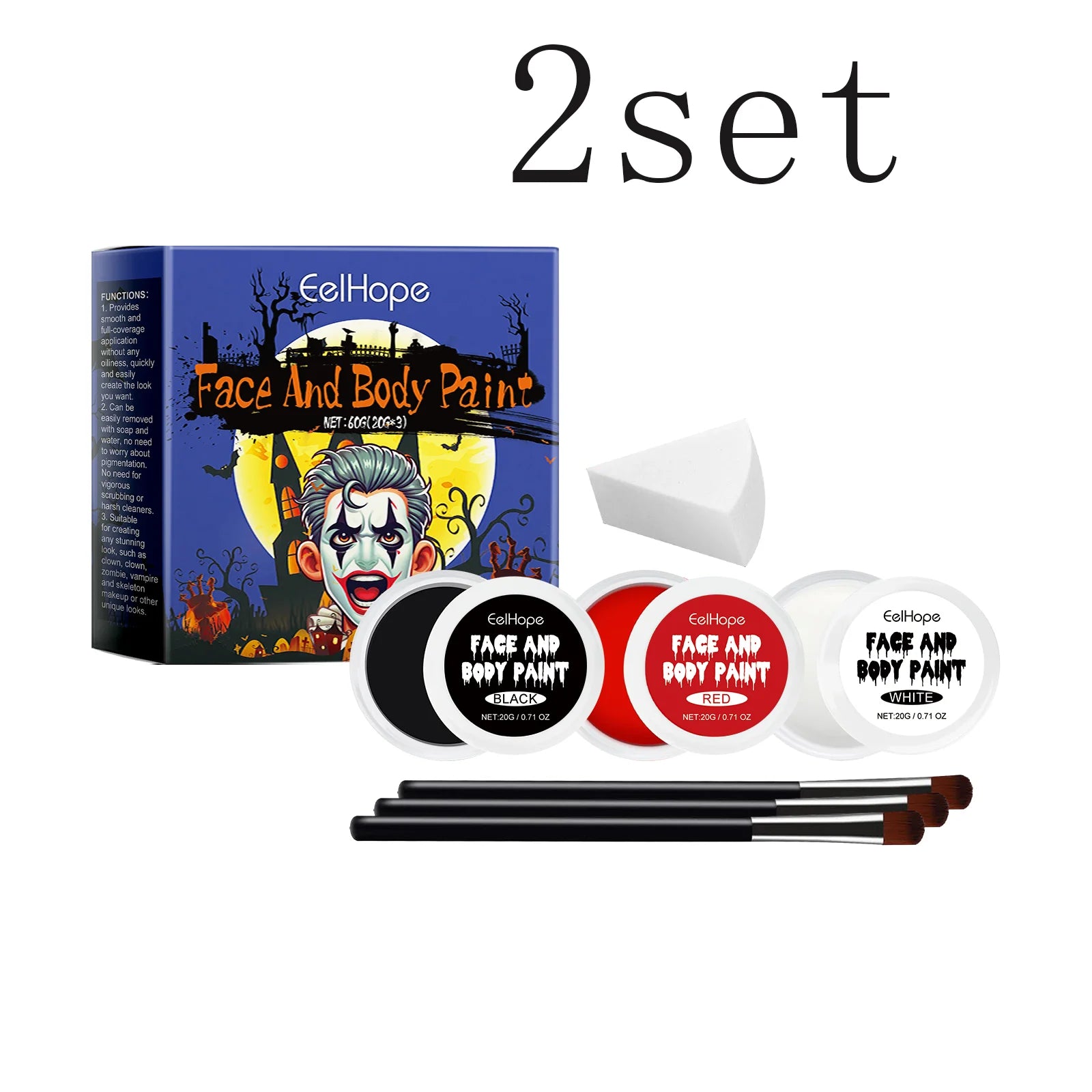Eelhope Face & Body Paint Kit – Waterproof Halloween Cosplay