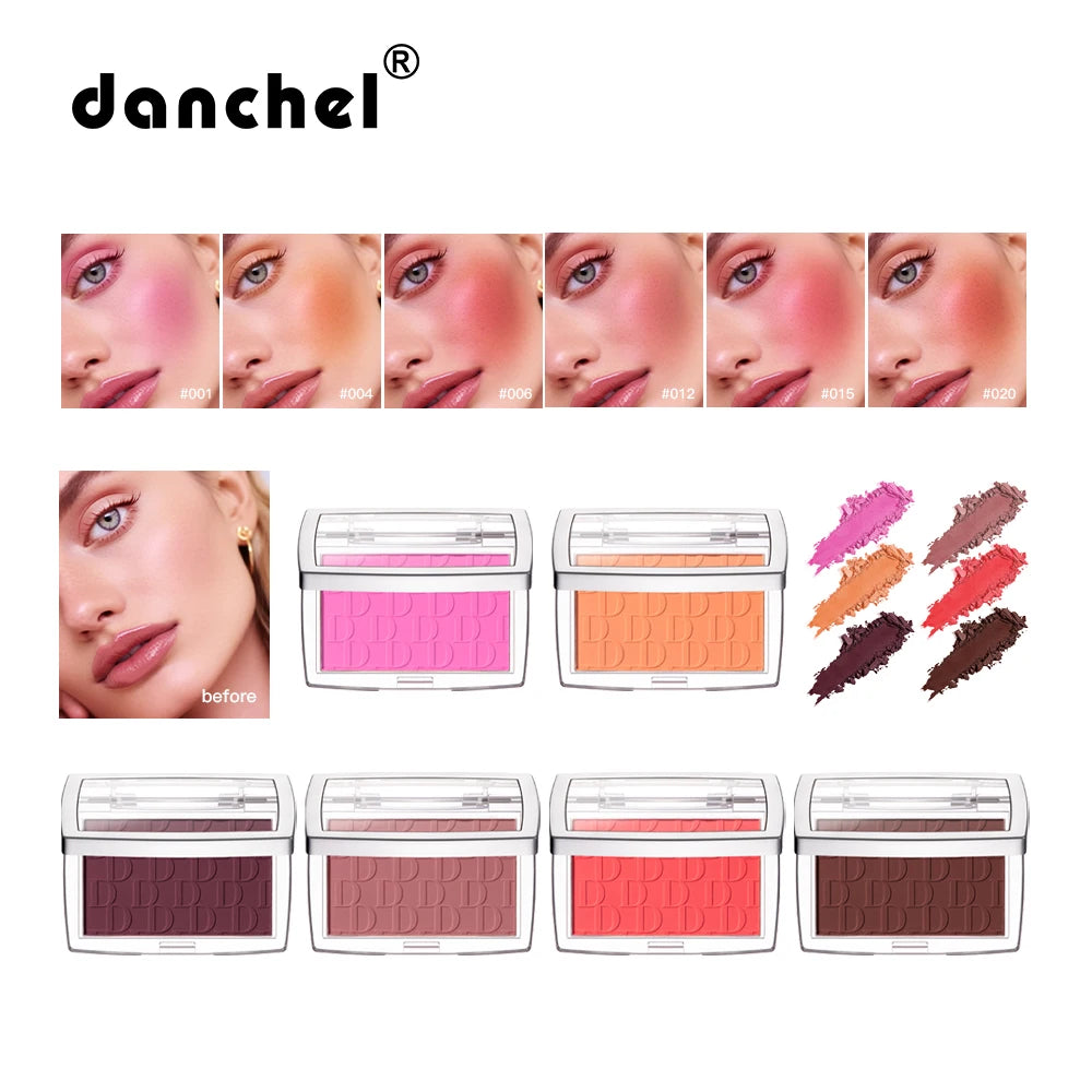 6 Colors Matte Embossed Blush Rosy Blusher Facial Blush Powder High Pigmented Pink Rouged For Cheeks Smooth Cosmetics Oasis Select