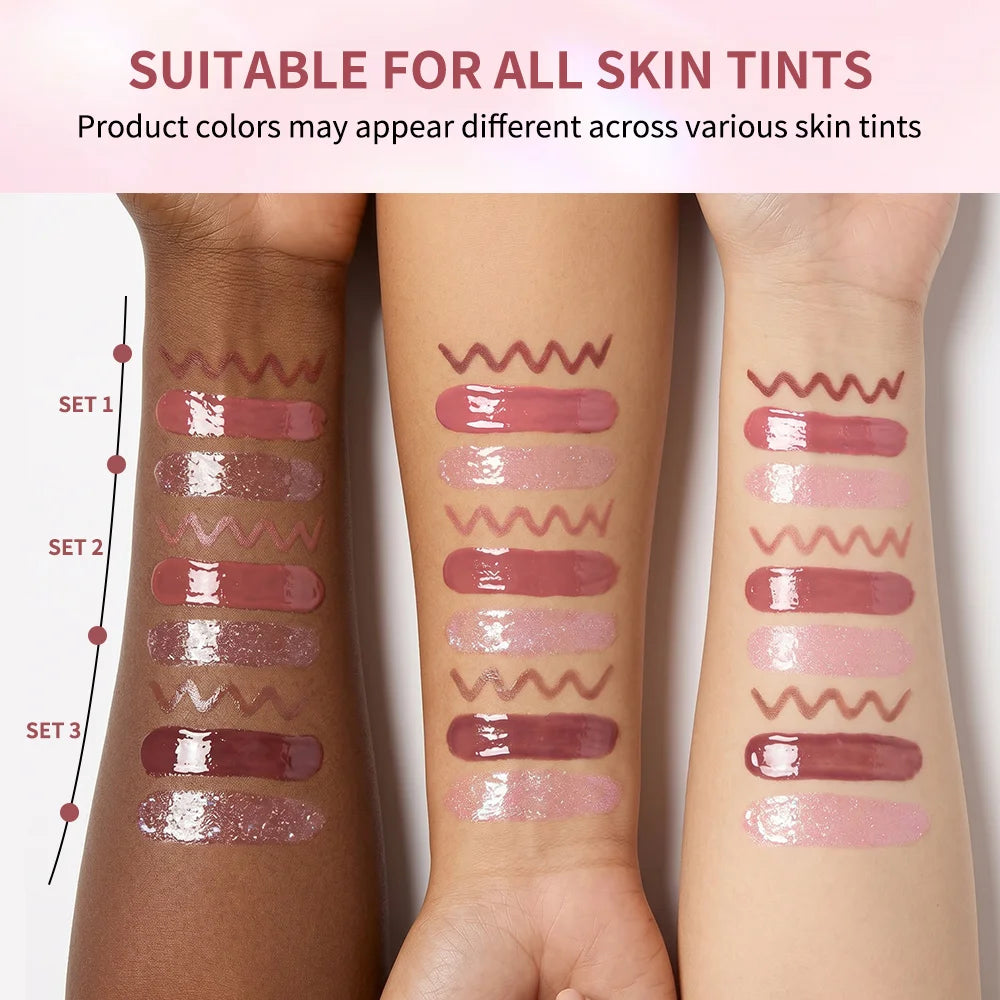 Pink Heart-shaped Lip Kit Instant Plumping & Hydration Long-Lasting Lip Gloss High Shine Glossy Lip Glaze Perfect Gift for Woman Oasis Select