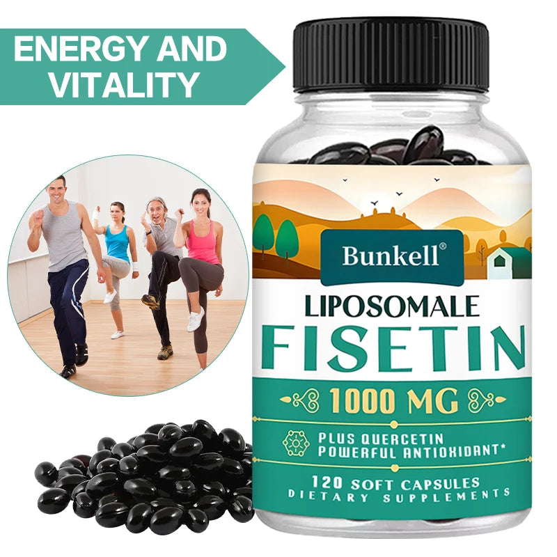 Liposomal Fisetin & Quercetin Capsules – Anti-Aging, Energy & Focus Antioxidant Supplement Oasis Select