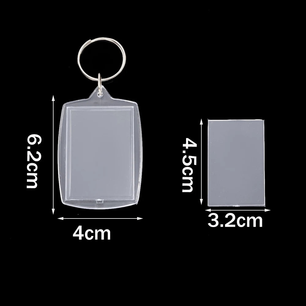 5pcs Acrylic Photo Frame Keychain Holder Photo Picture Insert Blank Keyring with Split Ringfor DIY Craft Jewelry Making Oasis Select 40X62mm