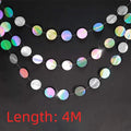 3 Meters/4M Length Paper Banner Shiny Iridescent Room Hanging Decoration Silver Paper Iridescent Paper Birthday Party Decoration Oasis Select B