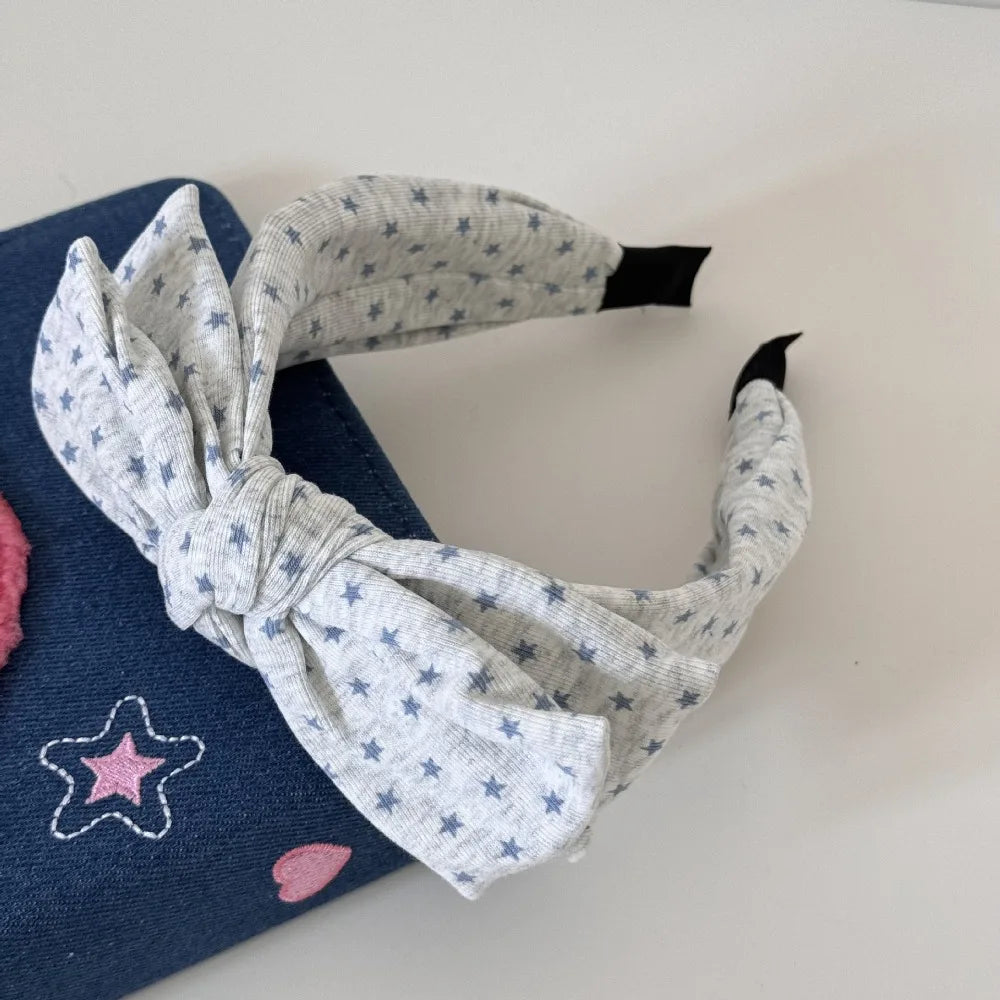 New Polka Dots Headbands Stripes Star Pattern Hair Band Classic Dot Point Grey Series Female Headwear Girl Oasis Select 6
