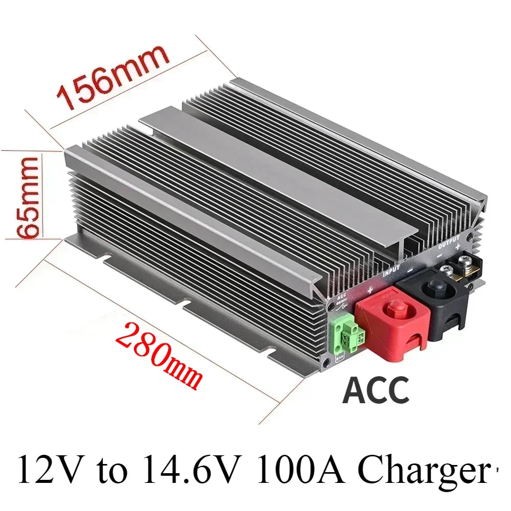 12V to 14.6V 40A-80A Lifepo4 Charger 10V-16V Battery Charger RVs Boat Car Dual Battery System for Lifepo4 Lithium Battery Oasis Select 12V-14.6V100ACharger