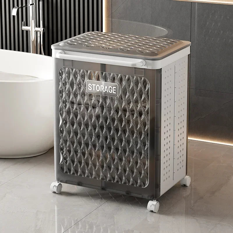 Foldable dirty clothes storage basket, household bathroom dirty clothes basket, movable multifunctional laundry basket Oasis Select