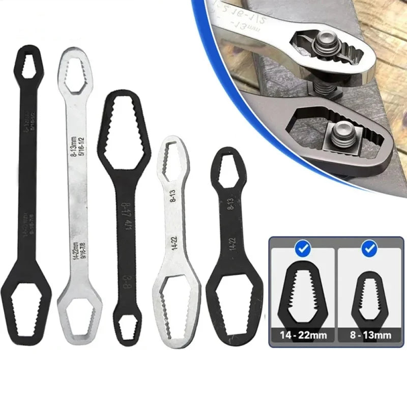 3-17mm8-22mm Universal Torx Wrench Adjustable Multifunction Wrench Board Double-head Multipurpose Torx Spanner Repair Hand Tools Oasis Select