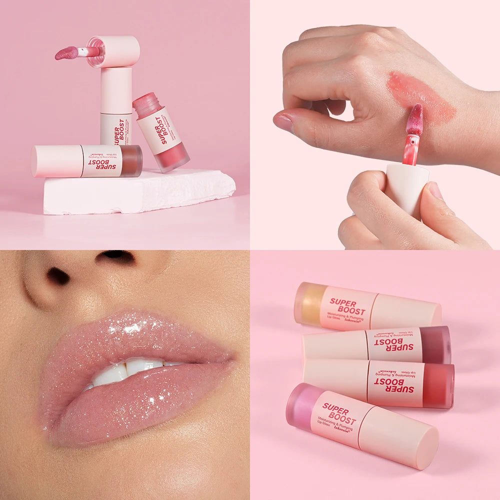 Plumping Lip Gloss Non-Sticky Boosted Mirror Shine And Volume Lip Skin Smooths Hydrating Moisturizing Lip Gloss Cosmetics Oasis Select