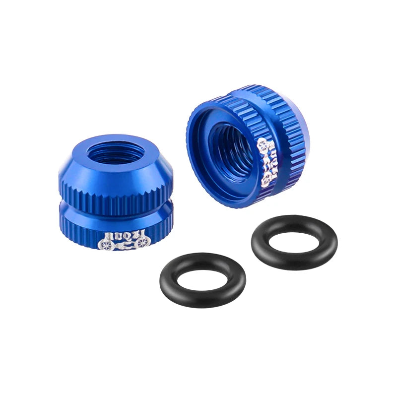 2Pcs Bike Tubeless Tire Presta Valve Nut MTB Road Bicycle Rim Aluminum Ultralight Valve Cap Cycling Repair Parts Oasis Select Blue-1Pair