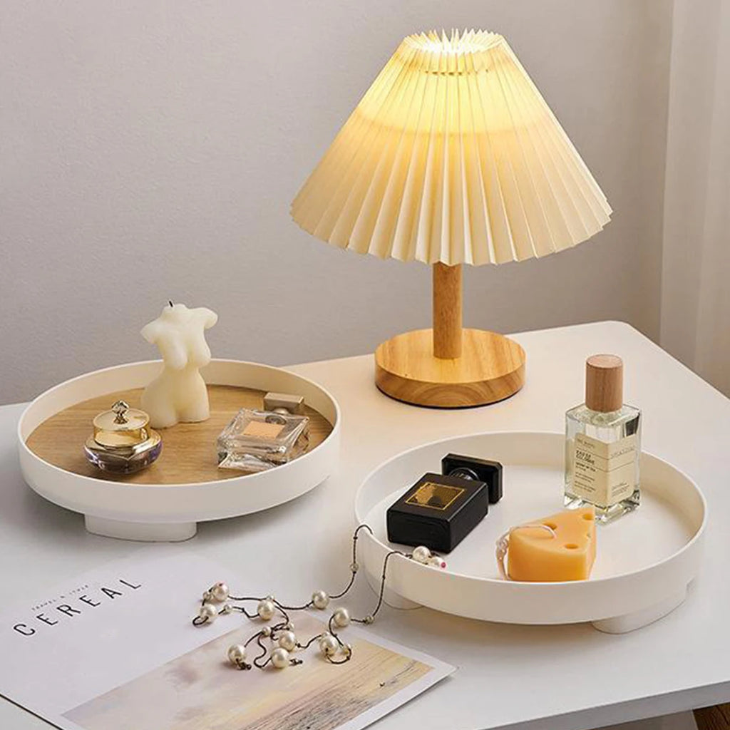 Minimalist Style Circular Wooden Tray For Living Room, Home Snacks, Aromatherapy, Cosmetics, Jewelry Storage Tray Oasis Select