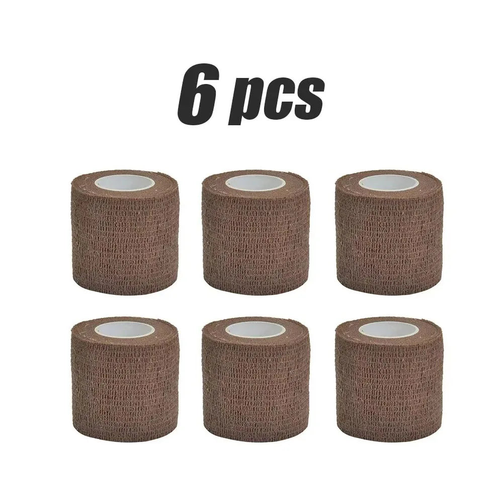 6pcs 5/7.5cm Hot SaleColorful Sport Self Adhesive Elastic Bandage Elastoplast For Knee Support Pads Finger Ankle Palm Shoulder Oasis Select 6pcs-brown 7.5cmx4.8m