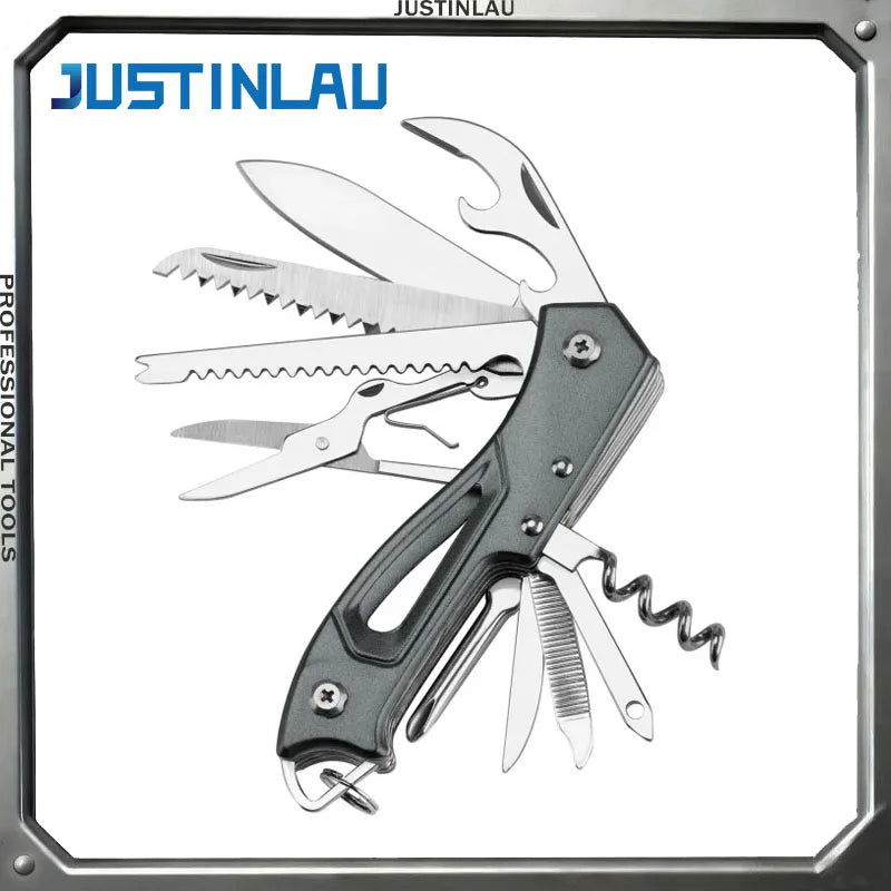 JUSTINLAU 1PC 18in1 Multifunctional Folding Tool Suitable for Outdoor Camping Hiking Survival Portable Multifunctional Tool Oasis Select