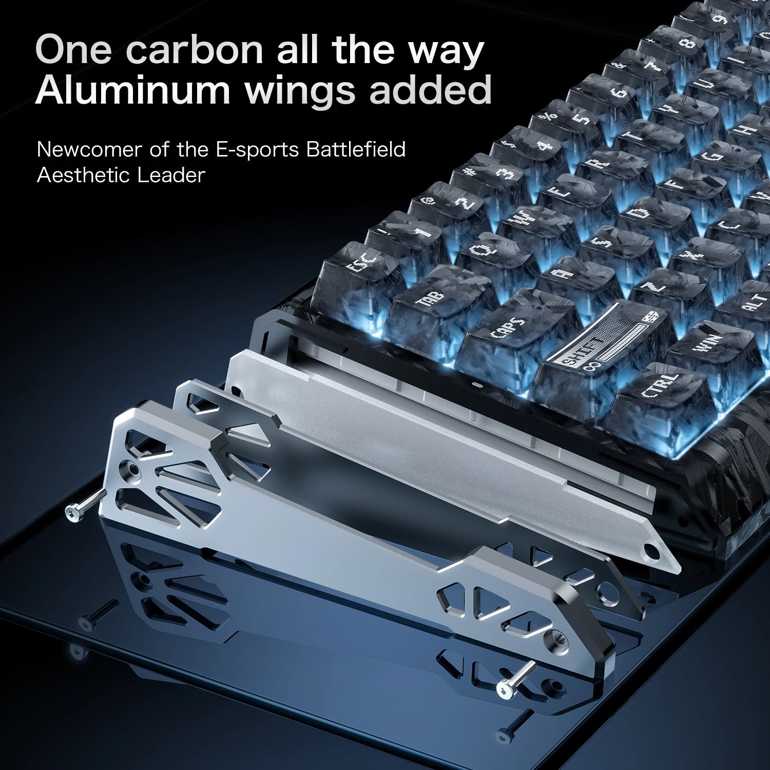 ATTACK SHARK R68HE Magnetic Switch Wired Mechanical Keyboard, 0.08ms Latency, 8000Hz, Forged Carbon Fiber, RGB Gaming Keyboard Oasis Select
