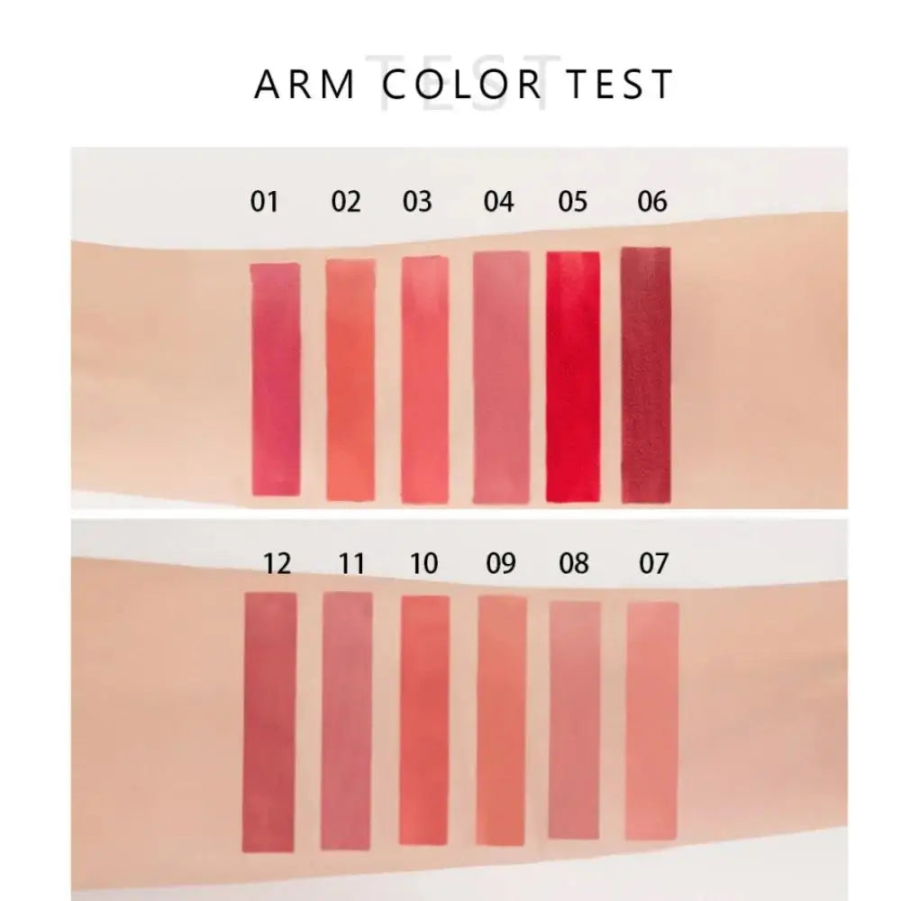 HANDAIYAN Matte Velvet Liquid Lipstick – 12 Shades, Waterproof