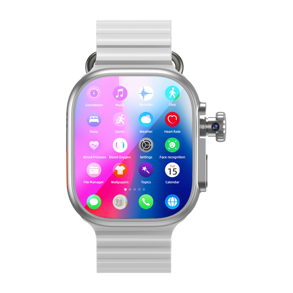 DW100 Pro Updated DW200 Pro 5G LTE Full Netcom Android 13.0 Smartwatch Smart Watch With Rotary Camera Touch ID Infrared function Oasis Select Silver Gray 4GB 64GB