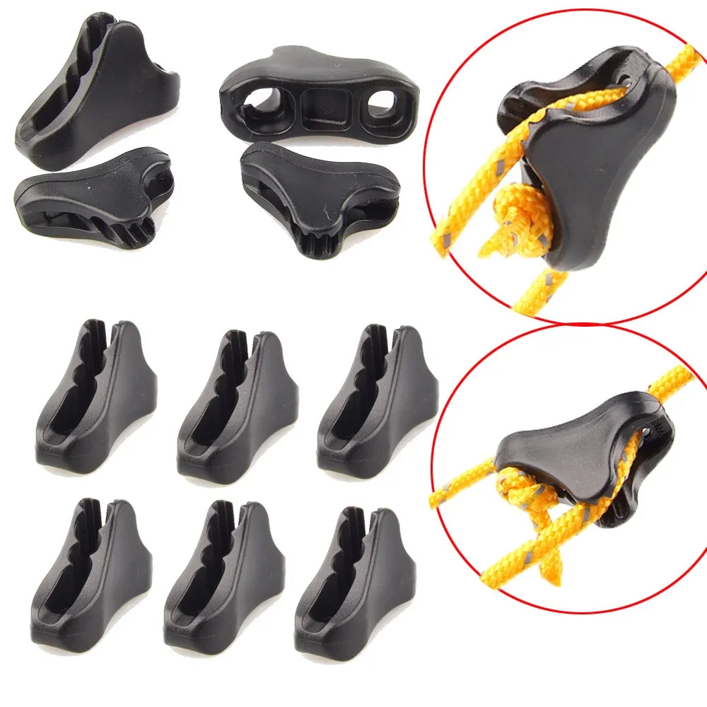10pc Camping Tent Fastener Wind Rope Buckle Triangle Fastener Cord Stopper Tool Oasis Select S Size 10 Piece