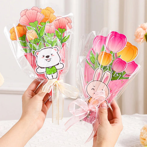 3D DIY Flower Bouquet Greeting Card Paper Craft Kit with Ribbon Paper Craft Kit Oasis Select