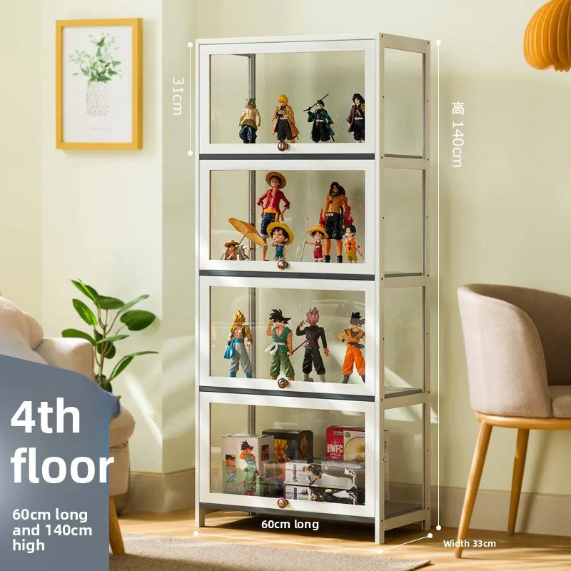 Figure display cabinet Floor-to-ceiling simple modern living room Layered shelves Household lockers Blind box display cabinet Oasis Select Four doors 60