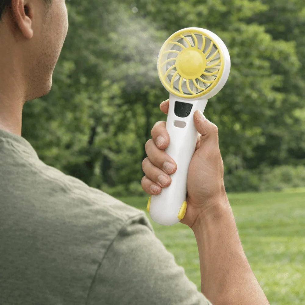 Digital Display Mini Handheld Fan 5 Speeds Long Battery Life USB Rechargeable Fan Telescopic Bracket Quiet High Speed Fan Summer Oasis Select