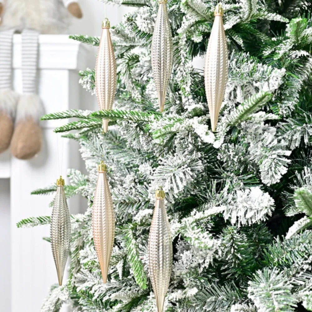 6-Piece Glitter Electroplated Christmas Tree Ornaments Set